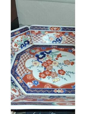 1950 Japanese Imari octagonal serving bowl